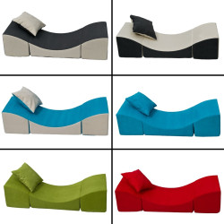 Sofá cama para niños sillón relajante pliable 3 en 1: puf, cama, mesa